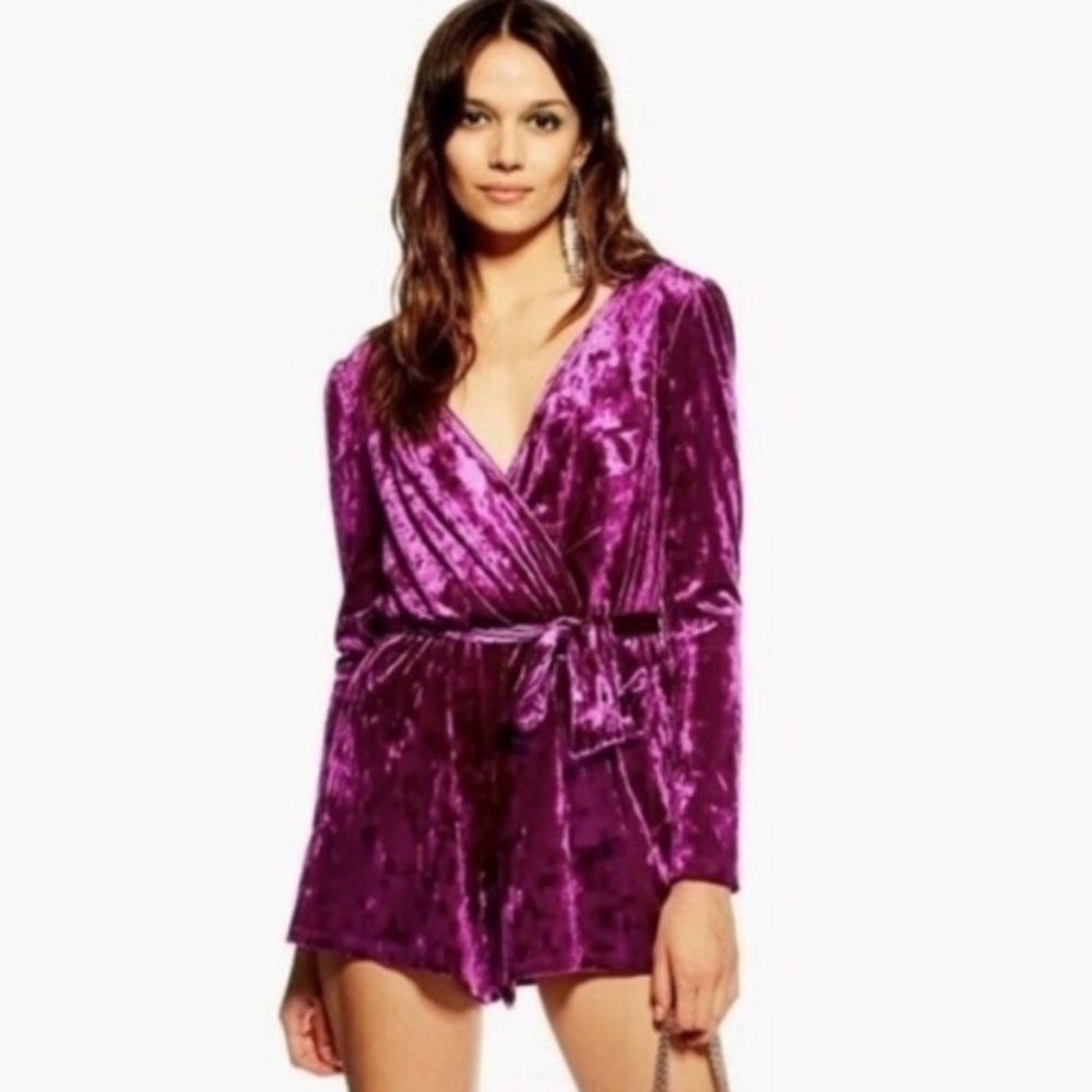 Topshop Deep Purple Velvet Dress